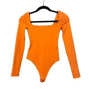 🦋2 For $50🦋Contour Long Sleeve Orange Bodysuit